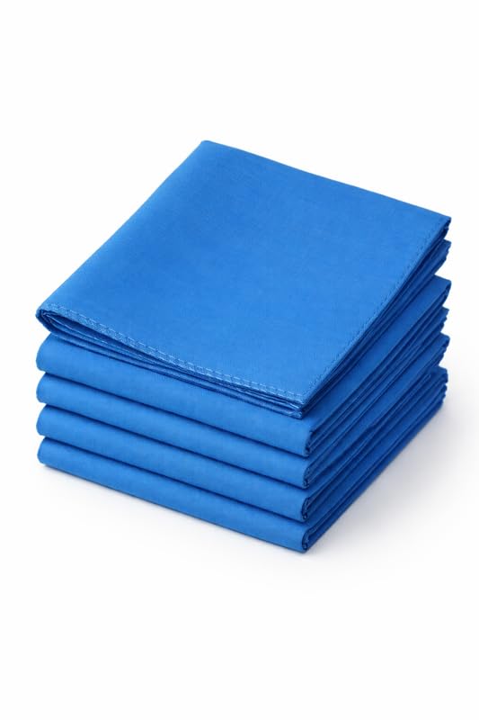 ketkar Cotton Handkerchief Pack of 6 for Men & Women | Soft & Highly Absorbent | Plain Solid Sky Blue | Reusable Rumal/Hanky-picture-14