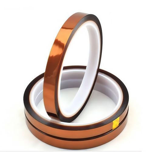 Image of 2 Rolls 10mm X 33m 108ft Heat Resistant High Temperature Resistance Silicone Rubber Heat Transfer Tape for Sublimation Press Vinyl, Electronics, Circuit Board Soldering, No Residue