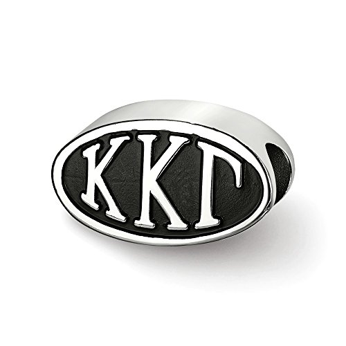 Sterling Silver Logoart Kappa Kappa Gamma Oval Letters Bead, Sterling Silver