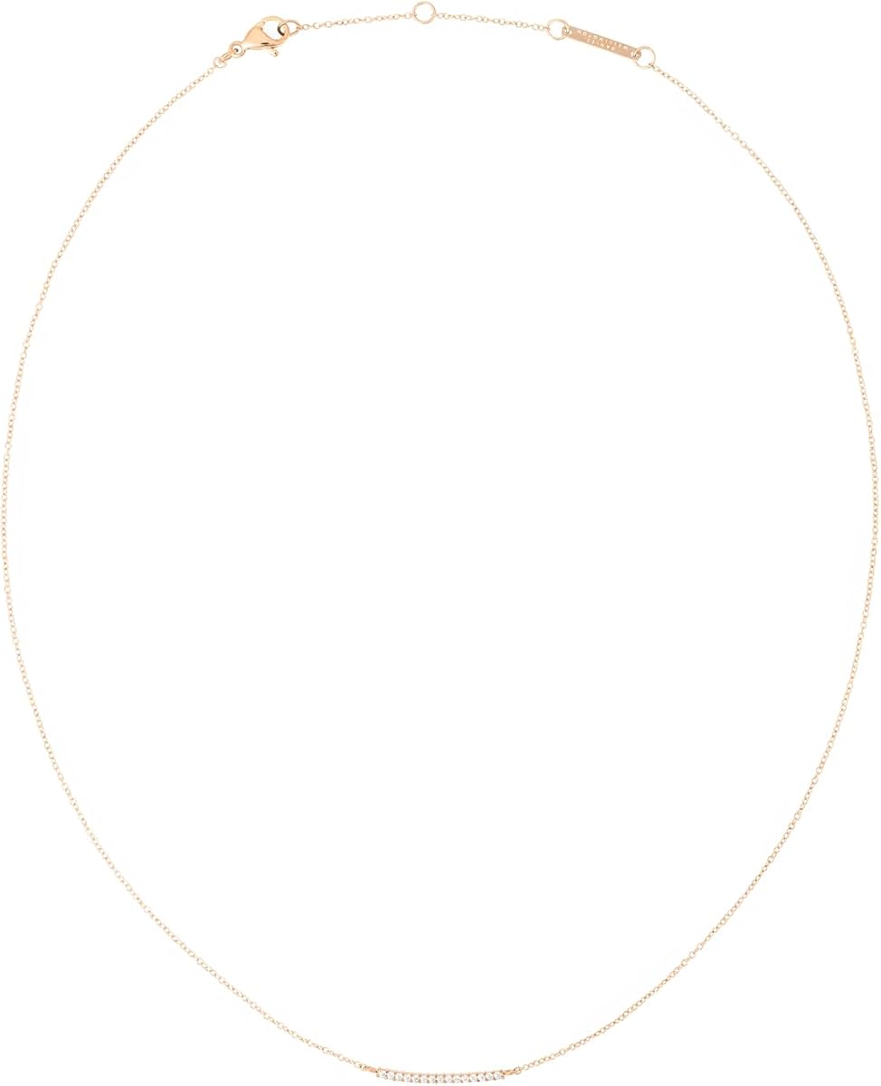 Collar de cadena delicada de oro rosa Eternity de Daniel Wellington para mujer, 44 cm | Detalle de cristal, chapado en oro rosa, acero inoxidable 316L, cadena de 44 cm, joyería minimalista, uso diario