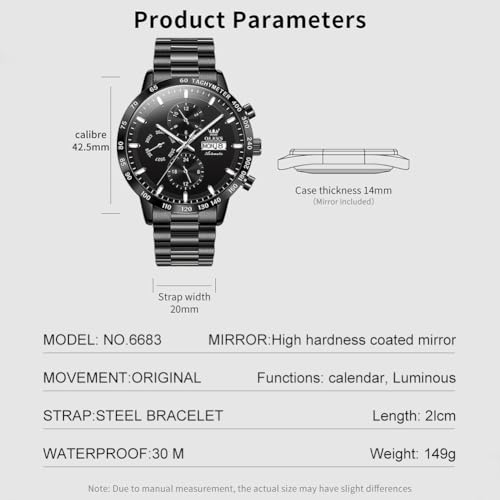 Image of OLEVS Automatic Watches for Men Business Dress Mechanical Watch Stainless Steel Waterproof Self Winding Classic Date Luxury Diamond Skeleton Men Wristwatch