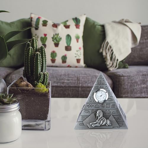 Reloj de escritorio egipcio adorno de aleación decorativo para salón 7
