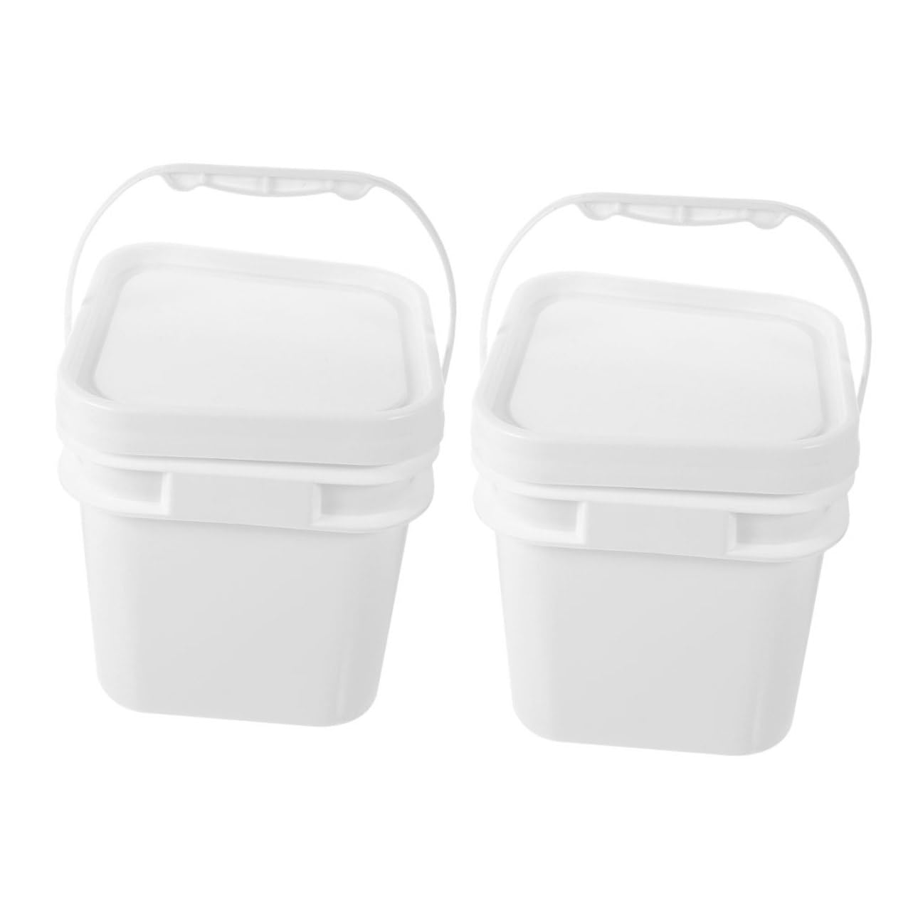 ULTECHNOVO 2 Piezas Cubo de Plástico con Tapa y Asa de Recipiente Reutilizable para Almacenamiento de Cubeta para Proyectos de