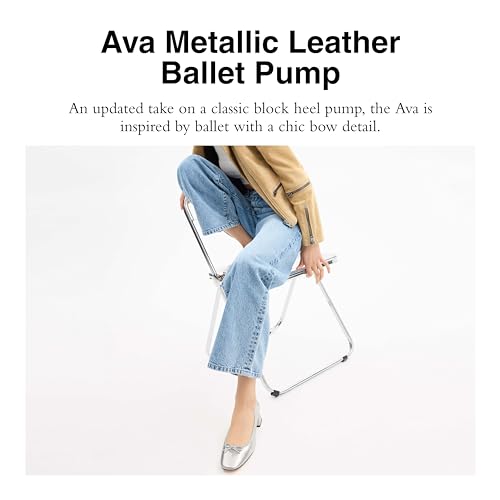 Coach Women's Ava Metallic Leather Ballet Pump2