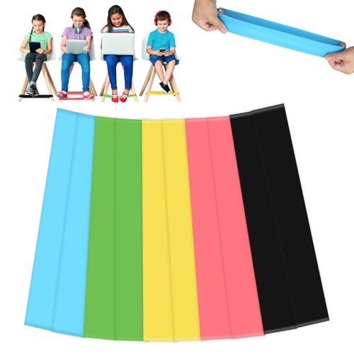 Bmliingchau 10 Stück Stuhlbänder für Kinder, Bunte Stuhlzappelbänder, Sensorische Stuhlbänder für Kinder ADHS Hilfsmittel mit Sensorischem ADHS und Autismus, Klassenzimmer, Hause, Yoga