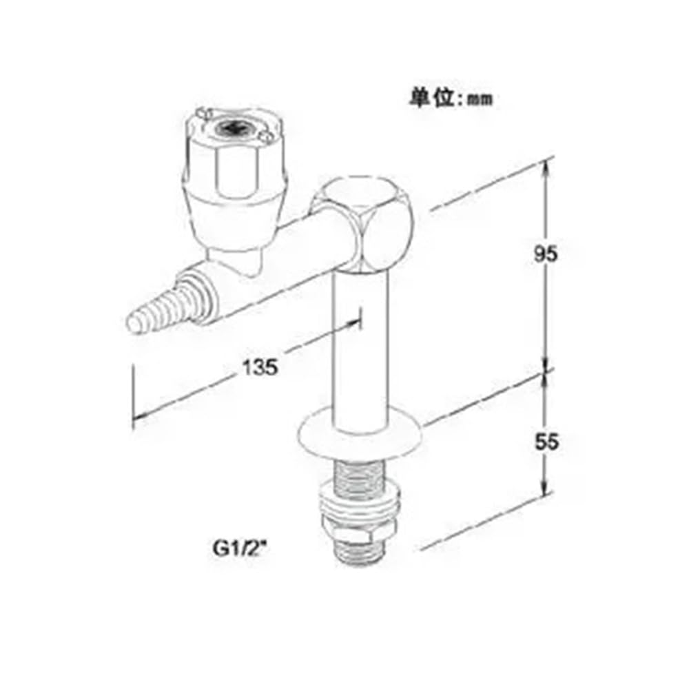 D4003 Reines Kupfer Single Port Wand Stil Labor Wasserhahn Kupfer Material Wasserhahn(Type - A)