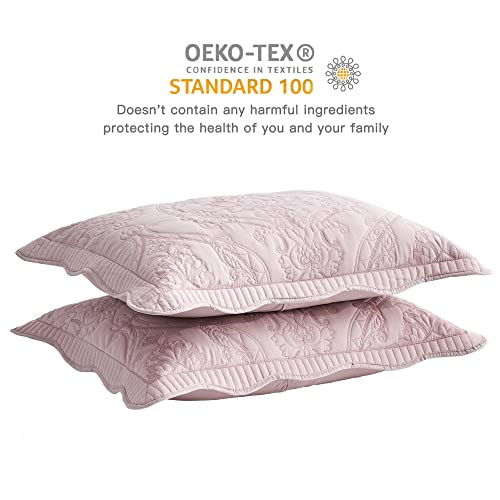 Image of CHIXIN Microfiber King Pillow Shams Set of 2 - Quilted Decorative Pillow Covers - Seaglass - Size (20 inch x 36 inch)