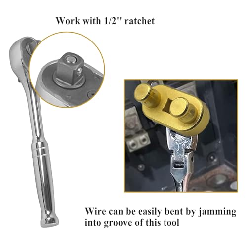Image of 77455 Cable Bender Tool, Connects to 1 /2'' Ratchet, Wire Bender Tool-Maximum Bending Up to 500 MCM, Gold