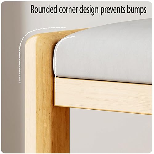 Tabouret à langer en bois massif et range-chaussures compact de salon