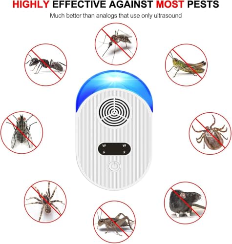Ultrasonic Pest Repeller, Powerful Mouse Repellent Plug In Pest Control - Effective Against Mice, Rats, Mosquitoes, Spider, Cockroach, Moths, Ants Etc Insect And Pest, Harmless To Pets And Human - Image 2
