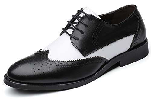 Santimon Men's Wingtip Oxford Classic Modern Formal Lace Up Dress Shoes2