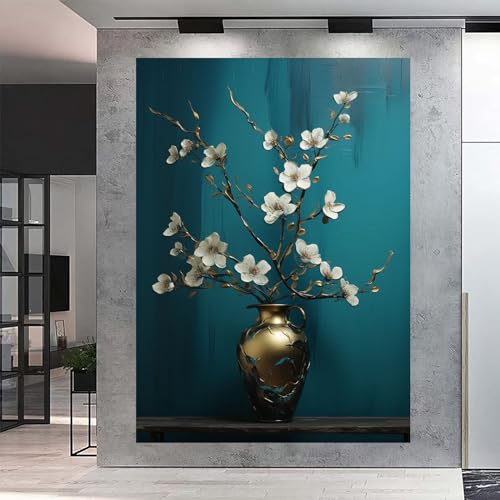 Toile composition florale 70x100cm pour decoration murale salon