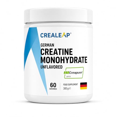 CREALEAP Creapure Creatine Monohydrate Powder 300g 60 Servings Unflavored Micronized Creatine Supplement German Quality Creatine Supports Strength Power Performance & Workout Recovery