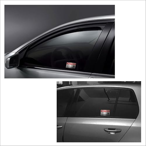 Image of 6 pieces Notice Vehicle is Equipped With Audio And Video Recording Devices,In Car Camera Recording Stickers for Cars, Brushed Silver,3.3inx2in