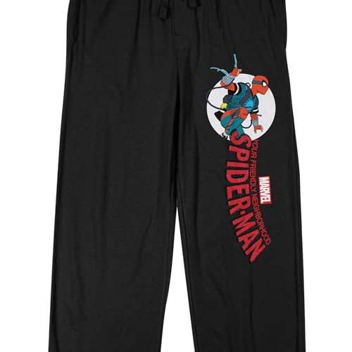 Your Friendly Neighborhood Spider-Man Web-Shooting Logo Adult Black Sleep Pajama Pants2
