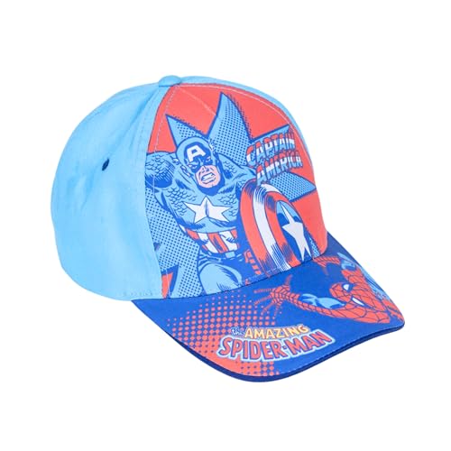 Marvel Avengers Gorro para Niños, Diseño Capitan America Gorra de Verano Infantil, Regalo para Niños | Azul