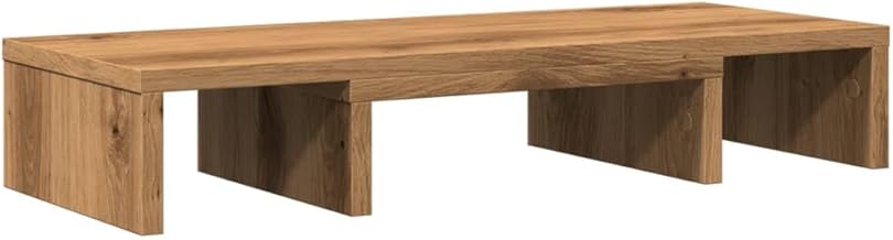 vidaXL Monitor Stand Adjustable, Display Stand for Laptops Monitors, Computer Stand for Home Office, Monitor Stand Riser, Artisian Oak Engineered Wood