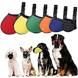 Shinylin 6 Sizes Dog Muzzle, Basket Air Mesh Muzzles Breathable Adjustable Full Coverage Dog Muzzle Cover for Small Medium Large Dogs, Anti Biting Barking Chewing(Snap Fastener)