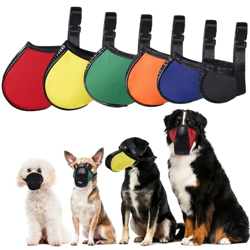 Shinylin 6 Sizes Dog Muzzle, Basket Air Mesh Muzzles Breathable Adjustable Full Coverage Dog Muzzle...
