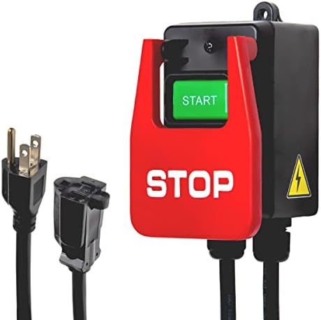 POWERTEC 71754 120V Safety Power Tool Paddle Switch w/Heavy Duty Cords, fits Table Saw, Router Table, Drill Press, Bench Saw, Band Saw