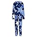 Onesie Pajamas for Man Woman Long Sleeves Blue Stars Fashion One-Piece Cosplay Hooded Zip Up Sleepwear 4XL