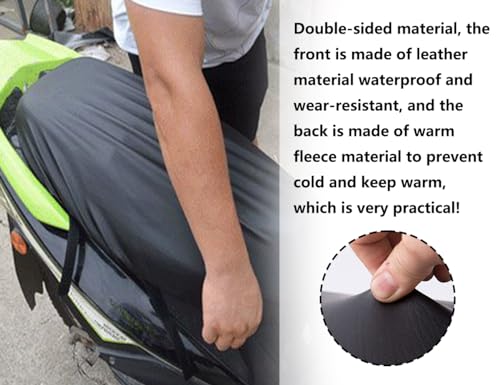 ZoeTekway Motorrad Sitzbezug, Universal Wasserdichter Motorrad Sitzbezüge Schwarz, Leder Moped Sitzbezug Wasserdicht