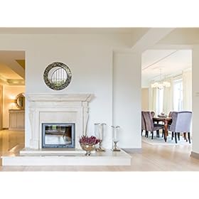 DecorShore 20" Jewel Tone Accent Mirror, Round Decorative Wall Mirror w/Embossed Glass Mosaic Tile Frame (Fired Gold)… 41r4LyQ8jEL. SS280