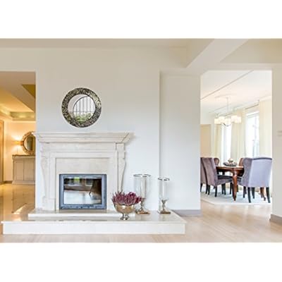 DecorShore 20" Jewel Tone Accent Mirror, Round Decorative Wall Mirror w/Embossed Glass Mosaic Tile Frame (Fired Gold)… 41r4LyQ8jEL. SS400