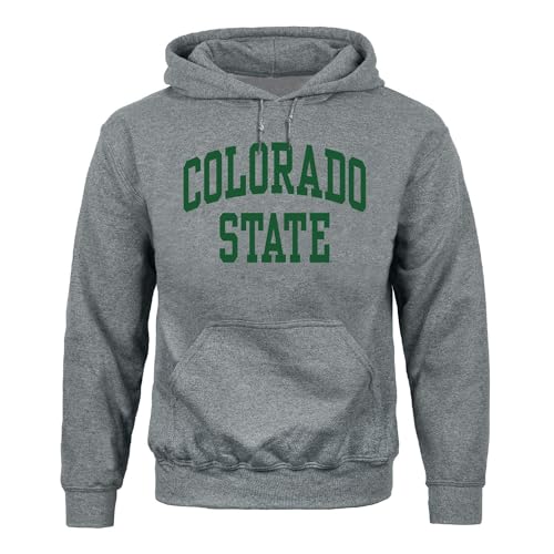 Barnesmith Colorado State University CSU Rams Adult Unisex Hooded Sweatshirt Classic Charcoal Grey X-Large