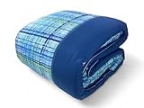 Edredón de invierno tirolés con textura azul – Edredón cálido de microfibra hipoalergénica 300 g – Fabricado en Italia – 220 x 260 cm