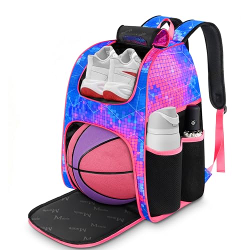 MATEIN Basketball Bag, Sturdy Soccer Bag with Ball Holder &
