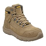 DEWALT Milburn Men's Waterproof, Nubuck Leather, Steel Toe, S7 Safety Work Boots, Stone, UK9