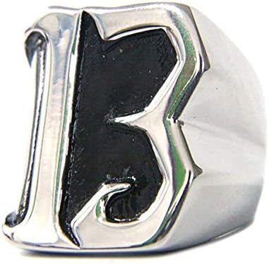 Gungneer Lucky Number 13 Ring Stainless Steel Biker Motorbiker Jewelry Accessories Men Women