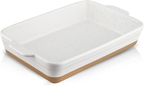 HVH Plato grande para cacerola, fuente para hornear de 9 x 13 pulgadas para horno, bandeja de cerámica para lasaña profunda, platos para hornear