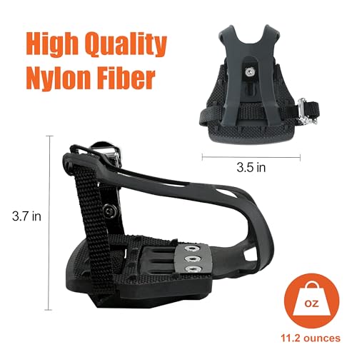 image for BV Bike Pedals Look Delta Compatible 9/16'' with Toe Clips - Peloton P