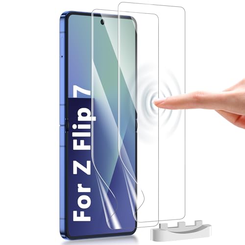 MIUOLV 2 Pack for Samsung Galaxy Z Flip 7 Screen Protector Easy to Install, Hydrogel Film Touch Sensitive HD Screen Protector for Galaxy Z Flip 7, Soft EPU Film Full Covered, Scratch Recovery