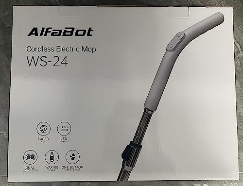 Cordless Electric Mop for Floor Cleaning, AlfaBot WS-24 Electric Spin Mop, Electric Mop with Water Sprayer and LED Headlight, Lightweight & Rechargeable Floor Scrubber for Hardwood Tile Floors - Image 9
