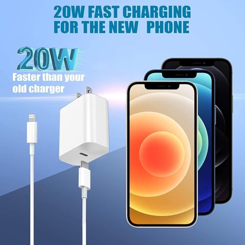 wabklove USB C Charger 2 Pack 20W Type C Wall Charger Block with 6FT Long USB C to Lightning Cable Compatible with iPhone 14 Pro/13 Pro/12 Pro Max/11/XS Max/XS/XR/X/8 - image 2