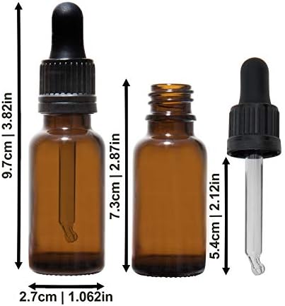 Better Bottles 20ml Amber Brown Glass Bottles with Dropper Pipettes Pack of 5