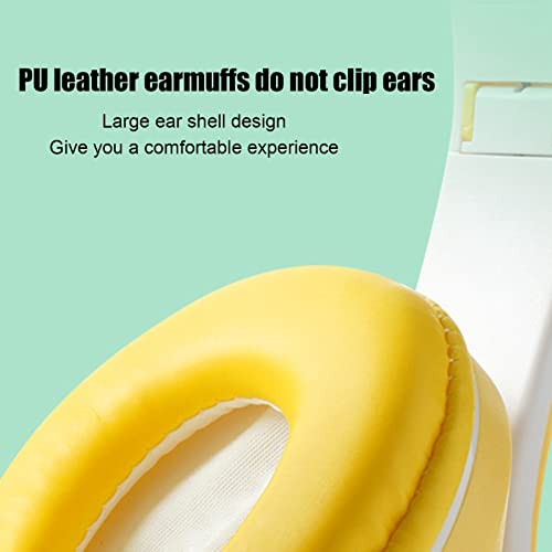 Pilipane Bluetooth Headset,Wireless Headset with Colorful Light,Bluetooth Headphones Over-Ear,Foldable Lightweight Noise Reduction over Ear Wireless Headphone for Phone Laptop(YELLOW) - Image 3