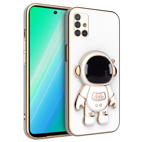 Image of for Samsung Galaxy A71 Case Cute 3D Astronaut Stand Design Camera Protection Shockproof Soft Back Cover for Samsung Galaxy A71 (White)