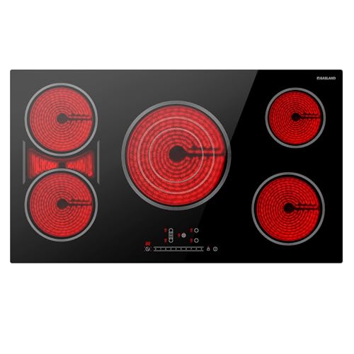 GASLAND 30 Inch Electric Cooktop 4 Burners, ETL & FCC Certificated, Built-in Radiant Ceramic Cooktop, Sync & Triple Burners, Slide Touch Control, Child Safety Lock, Hot Surface Indicator, 240V