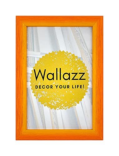Wallazz Cornice Portafoto in Legno 15x20cm Arancione/Giallo. Cornice per Foto con Vetro Sintetico Infrangibile - Porta Foto Decorativo - Made in Italy