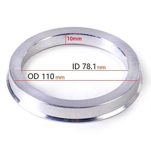 Image of ZHTEAPR 4pc Wheel Hub Centric Rings 110 to 78.1 OD 110mm ID 78.1mm - Aluminium Alloy Wheel Hubrings 78.1 to 110