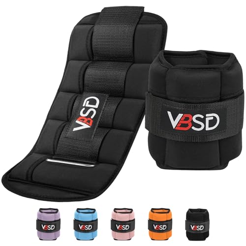 VBSD Adjustable Ankle Weights for Men Women, 10lb 1 Pair Leg Weight Straps, Weighted Ankle Weights Set for Gym, Yoga, Jogging, Walking, Aerobics, 1-5 lbs Each Ankle, 1 Pair 2-10 lbs