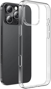 GGM GİYİM & AKSESUAR iPhone 16 Pro ile Uyumlu Şeffaf Silikon Kılıf Şok Emici Özellikli Full Kasa Koruma Sağlayan Şeffaf Kılıf