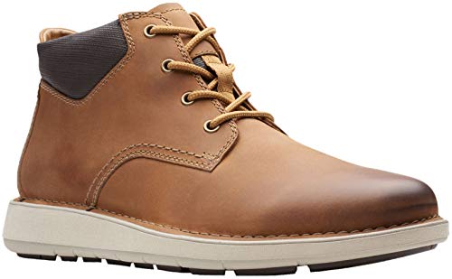CLARKS Mens Un Larvik Top Lace-Up Boots, Tan Oily Leather, Medium Width, Size