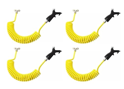 4 Pistola De Ar Botão Mangueira Cabine Caminhão Cores (Amarelo)