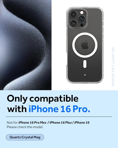 Image of Spigen Caseology Quartz Crystal Mag Back Cover Case for iPhone 16 Pro, MagSafe Compatible, Clear Transparent - PC+TPU | Crystal Clear