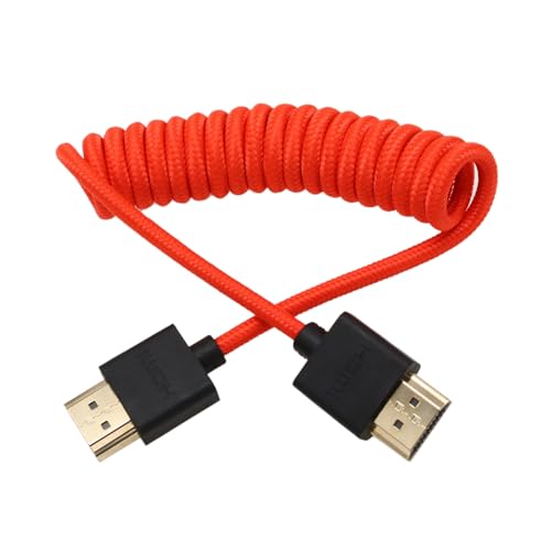 HangTon Cable HDMI 4K 120p 8K trenzado en espiral para Ninja V SmallHD Blackmagic Monitor Sony A7RV A7m4 FX9 Canon C400 C70 C500II Lumix S1H Nikon Z9 Cámara tipo A HDMI 2.1